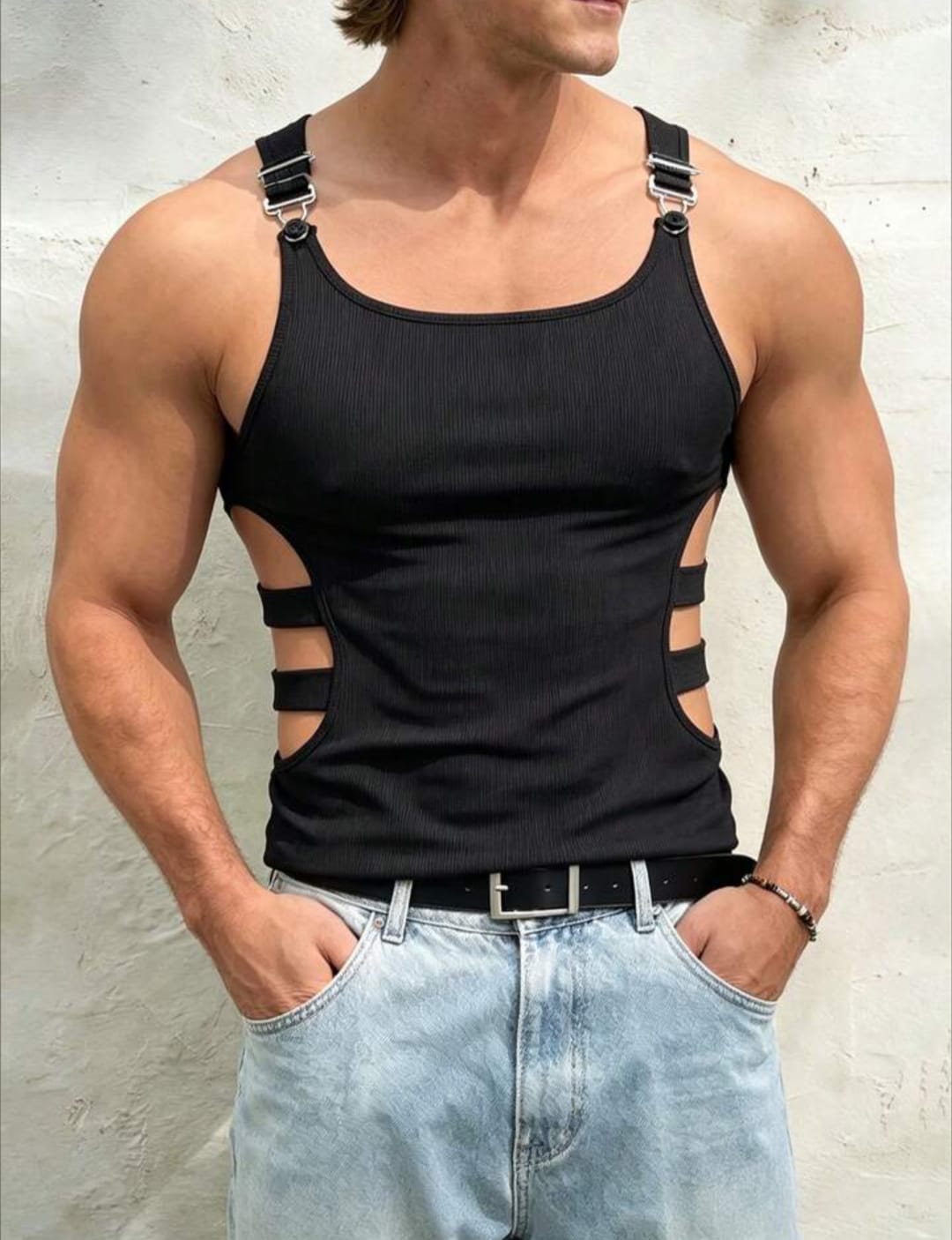 Urban Edge Buckle Crop  Tank Top